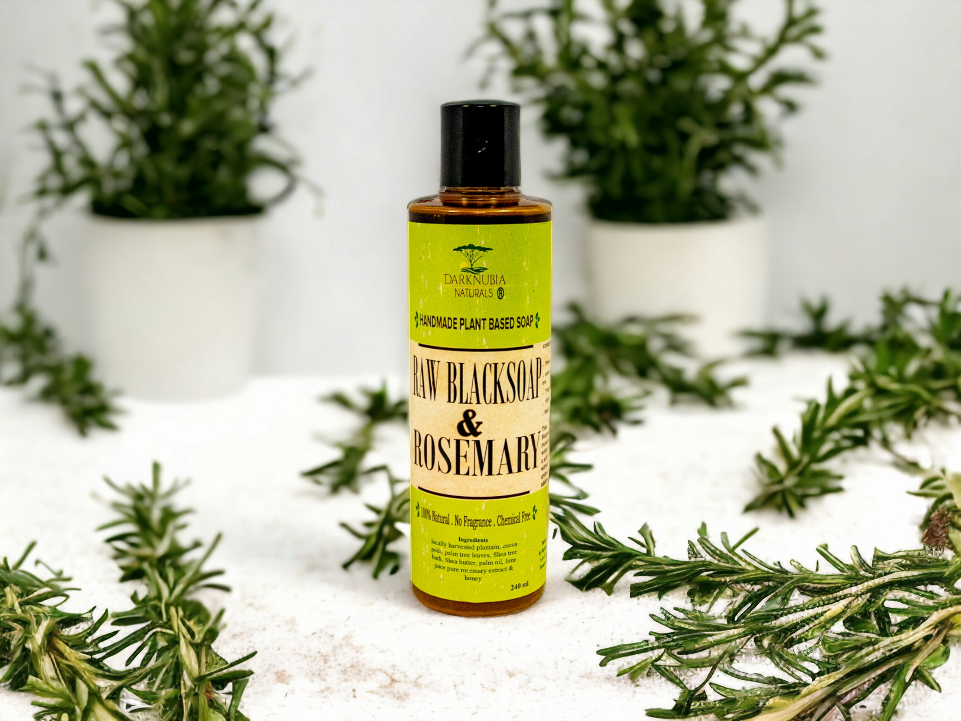 rosemary-based insecticidal soap RAW BLACK SOAP WITH ROSEMARY BODY WASH