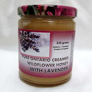 Raw wildflower honey infused with lavender