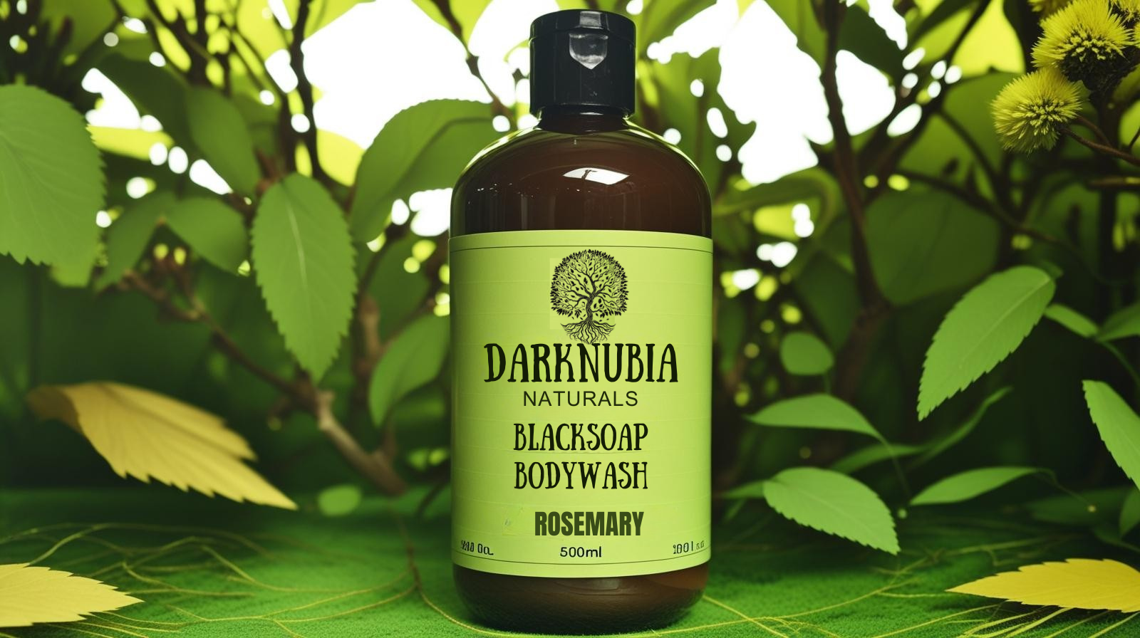 RAW BLACK SOAP WITH ROSEMARY BODY WASH 500 ml