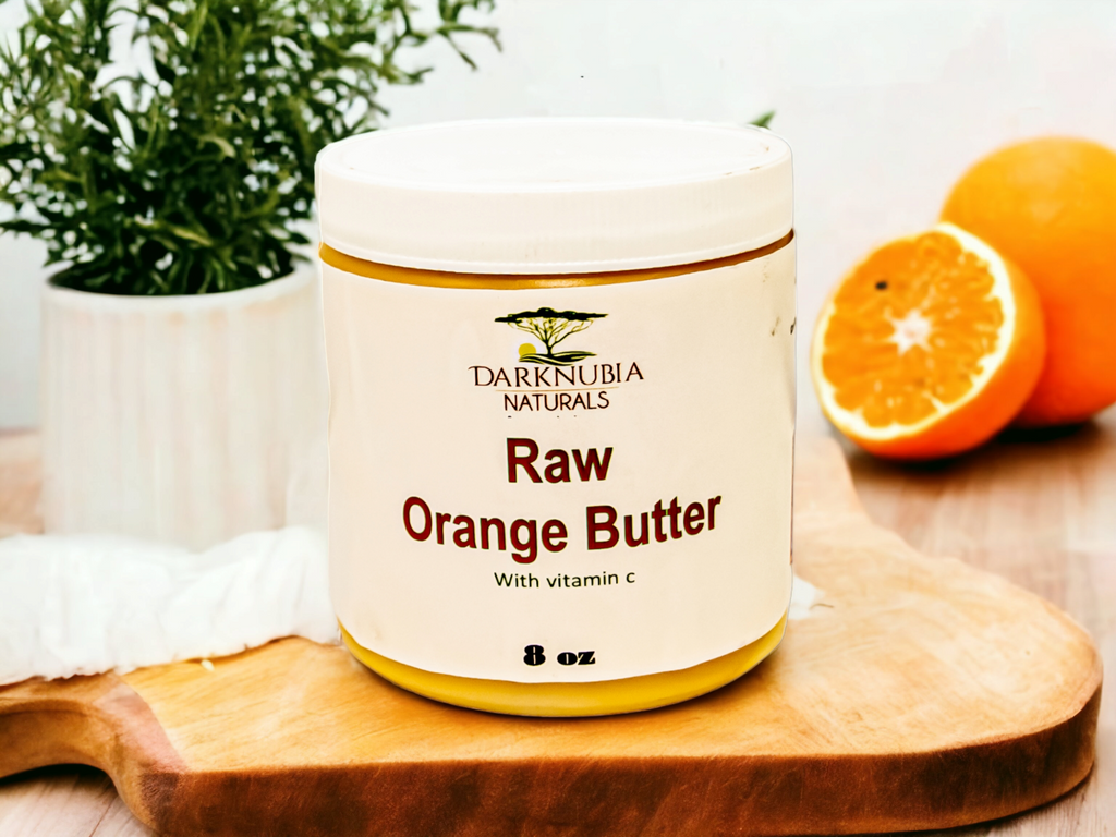 8oz Raw orange butter with vitamin c and 2 free grapefruit handmade soaps