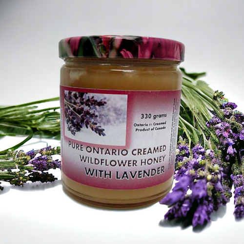 Raw wildflower honey infused with lavender