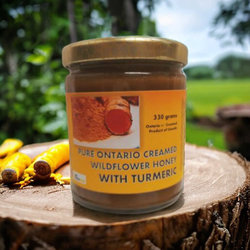 Raw wildflower honey infused with turmeric