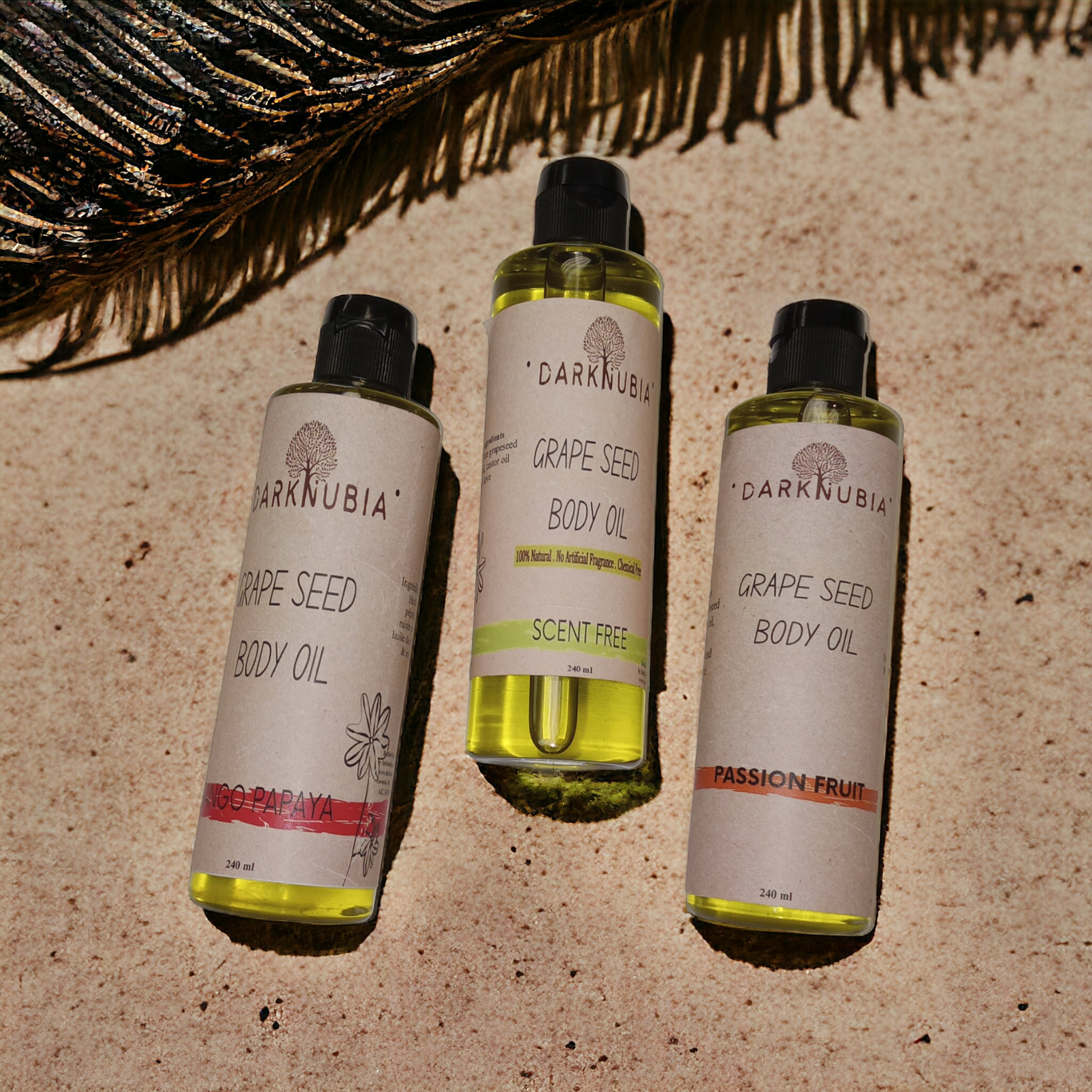 Pure grape seed body oil with passion fruit extract