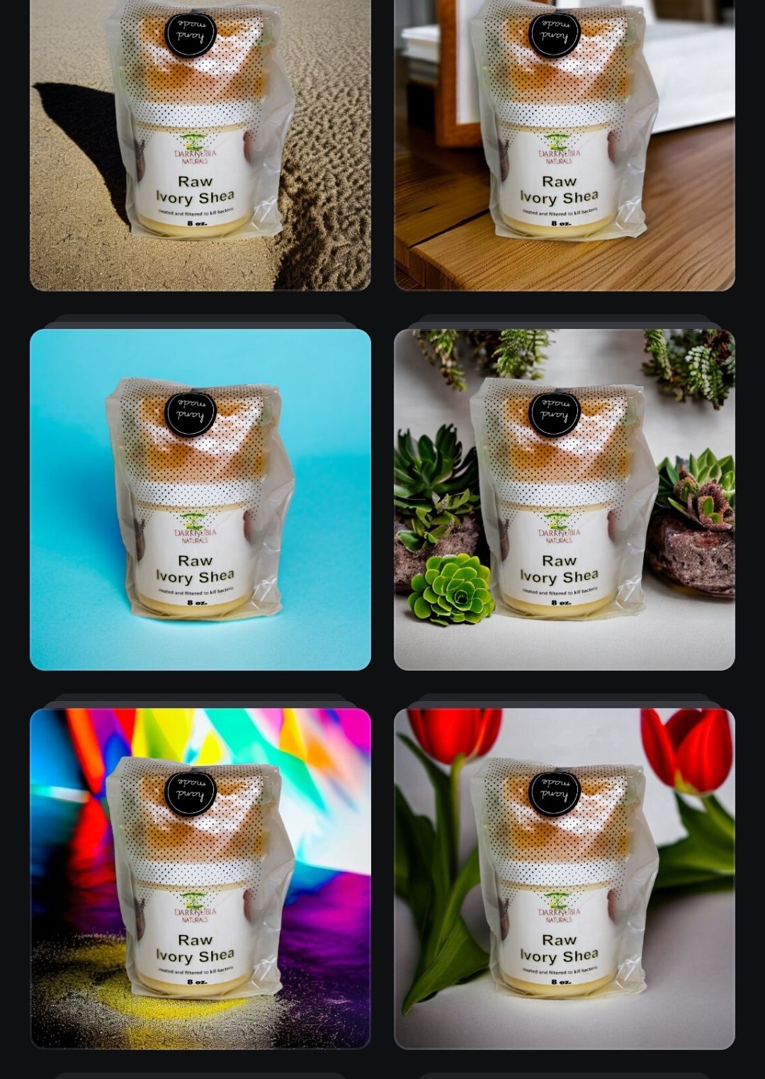 8 oz Raw ivory Shea butter  with 2 free cherry handmade soap