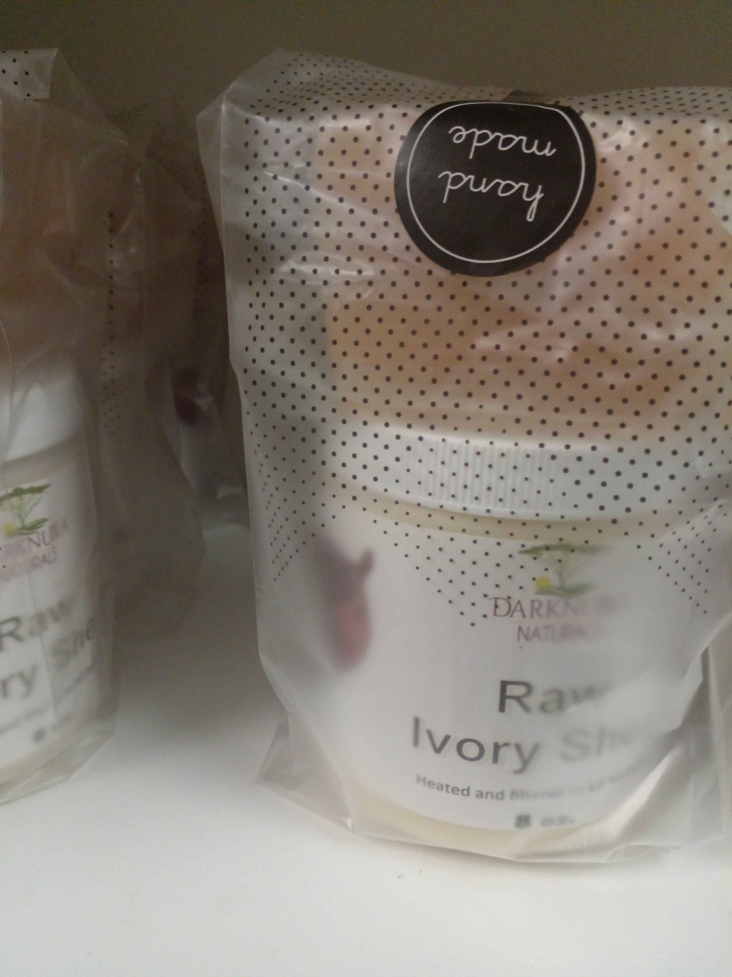 8 oz Raw ivory Shea butter  with 2 free cherry handmade soap