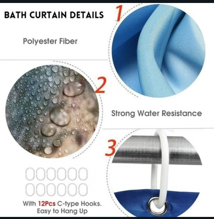 4 piece Afro-centric shower curtain set(sunny vibes)