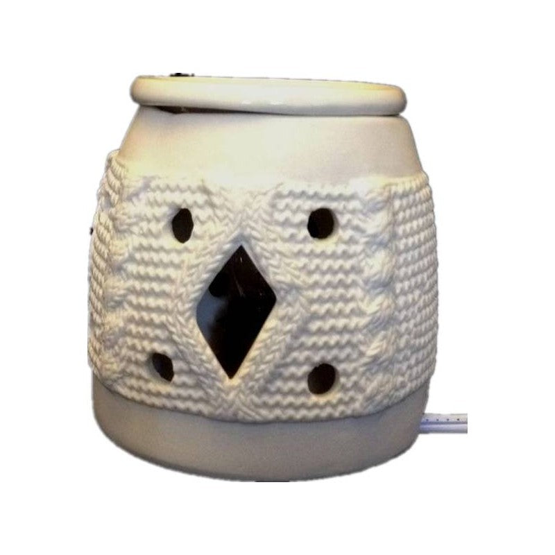 White ceramic oil burner Height: 4.0"