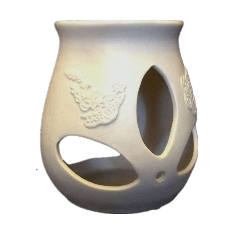 White ceramic oil burner Height: 4.0"