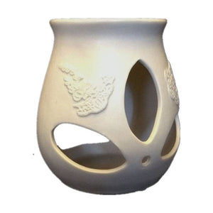 White ceramic oil burner Height: 4.0"