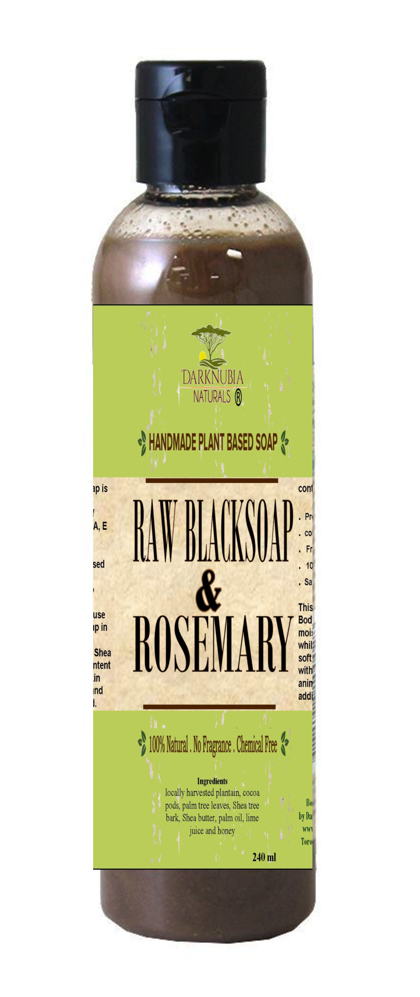 RAW BLACK SOAP WITH ROSEMARY BODY WASH